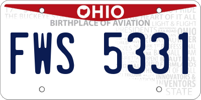 OH license plate FWS5331