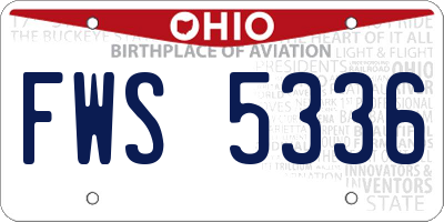 OH license plate FWS5336