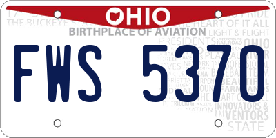 OH license plate FWS5370