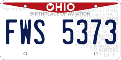 OH license plate FWS5373