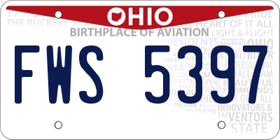 OH license plate FWS5397