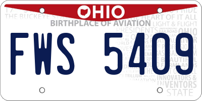 OH license plate FWS5409