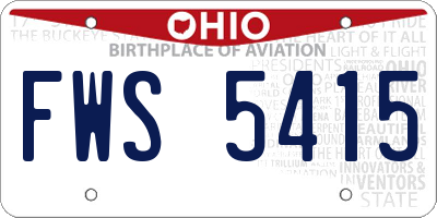 OH license plate FWS5415