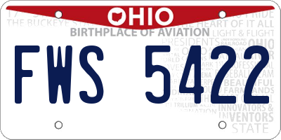 OH license plate FWS5422