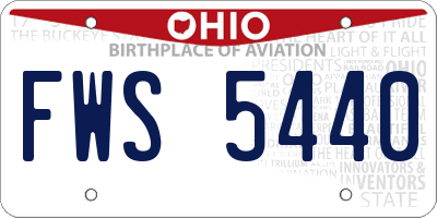 OH license plate FWS5440