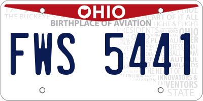 OH license plate FWS5441