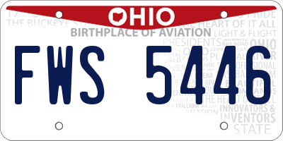 OH license plate FWS5446
