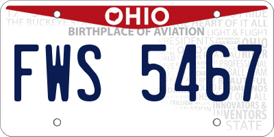 OH license plate FWS5467