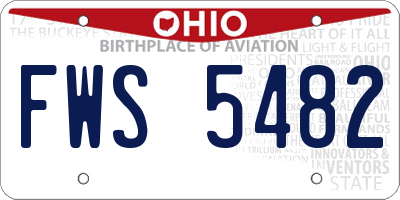OH license plate FWS5482