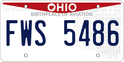 OH license plate FWS5486