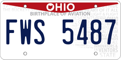 OH license plate FWS5487