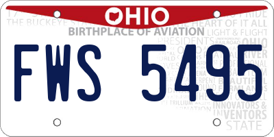 OH license plate FWS5495