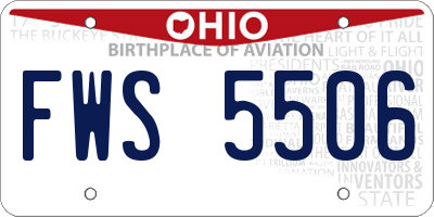 OH license plate FWS5506