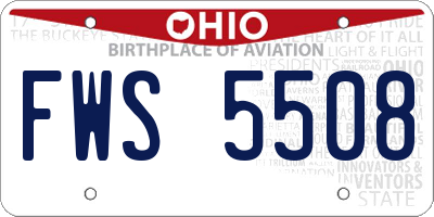 OH license plate FWS5508