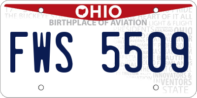 OH license plate FWS5509