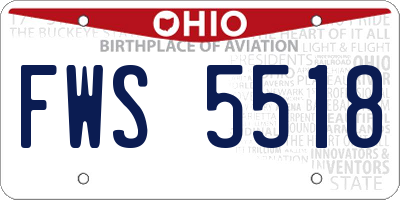 OH license plate FWS5518