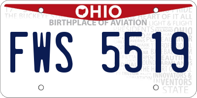 OH license plate FWS5519