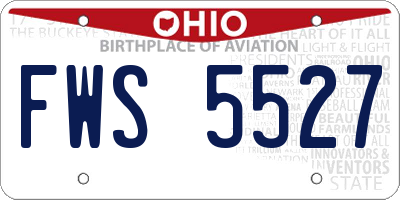 OH license plate FWS5527