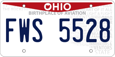 OH license plate FWS5528
