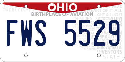 OH license plate FWS5529