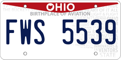 OH license plate FWS5539
