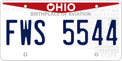 OH license plate FWS5544