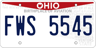 OH license plate FWS5545