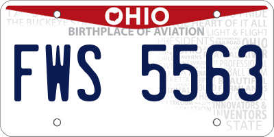 OH license plate FWS5563