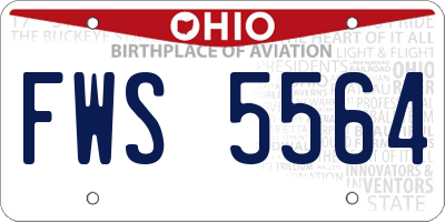 OH license plate FWS5564