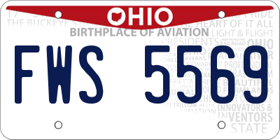 OH license plate FWS5569