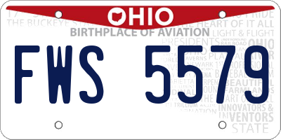 OH license plate FWS5579