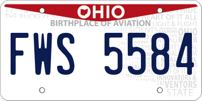 OH license plate FWS5584