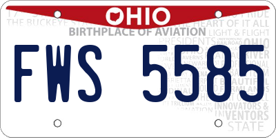 OH license plate FWS5585