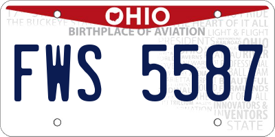 OH license plate FWS5587
