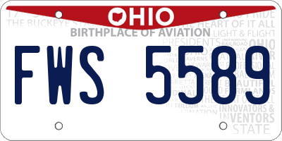 OH license plate FWS5589