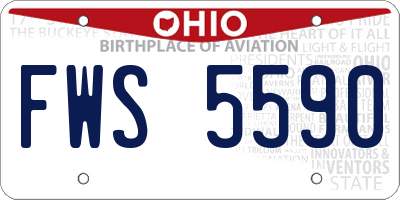 OH license plate FWS5590