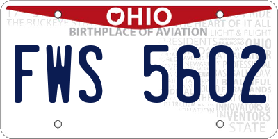 OH license plate FWS5602