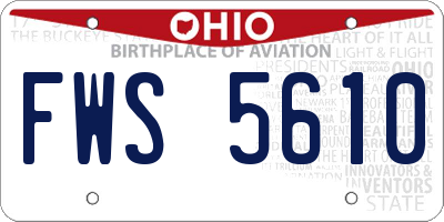 OH license plate FWS5610