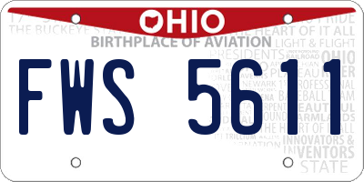 OH license plate FWS5611