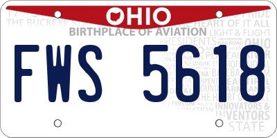 OH license plate FWS5618