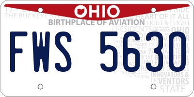 OH license plate FWS5630