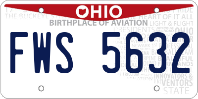 OH license plate FWS5632