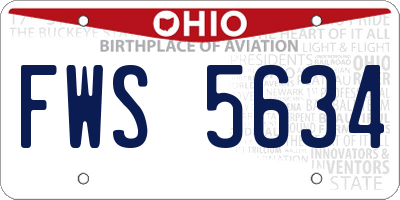 OH license plate FWS5634