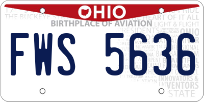 OH license plate FWS5636
