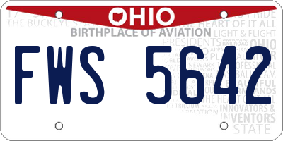OH license plate FWS5642