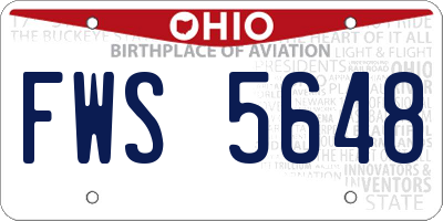 OH license plate FWS5648