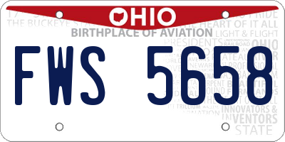 OH license plate FWS5658
