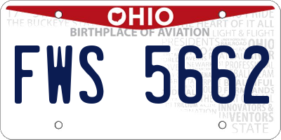 OH license plate FWS5662