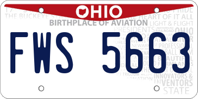 OH license plate FWS5663