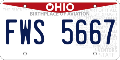 OH license plate FWS5667